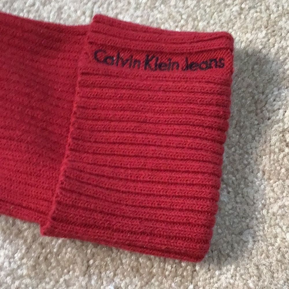 Calvin Klein Ribbed Red Cotton sweater, Size L